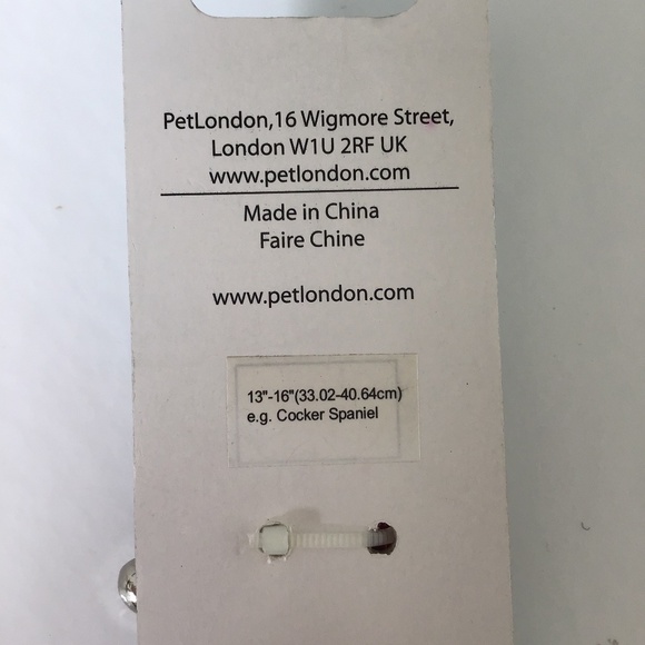 Pet London ruby red velvet like dog collar with bling size M - Picture 7 of 8